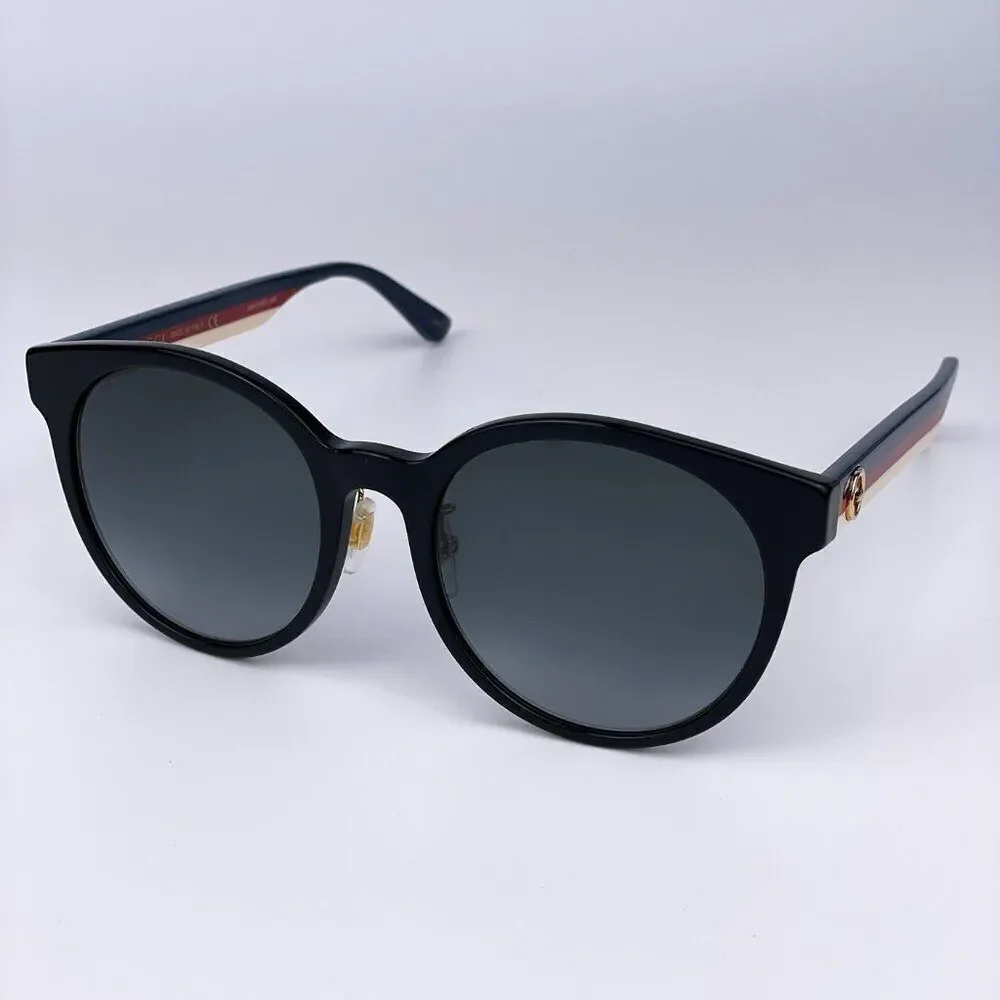 SALE! NEW Gucci GG0416SK LOGO 001 Black Grey Gradient Round Women Sunglasses - Picture 3 of 12